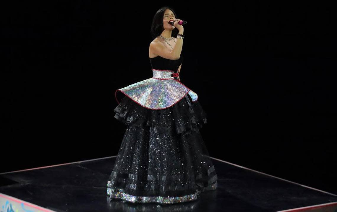 Angela Aguilar mixed old standards like ‘La Llorona’ and ‘La Basurita’ with Selena’s hit ‘Como La Flor’ during her performance Sunday night at ‘Jaripeo Sin Fronteras’ at the Save Mart Center.