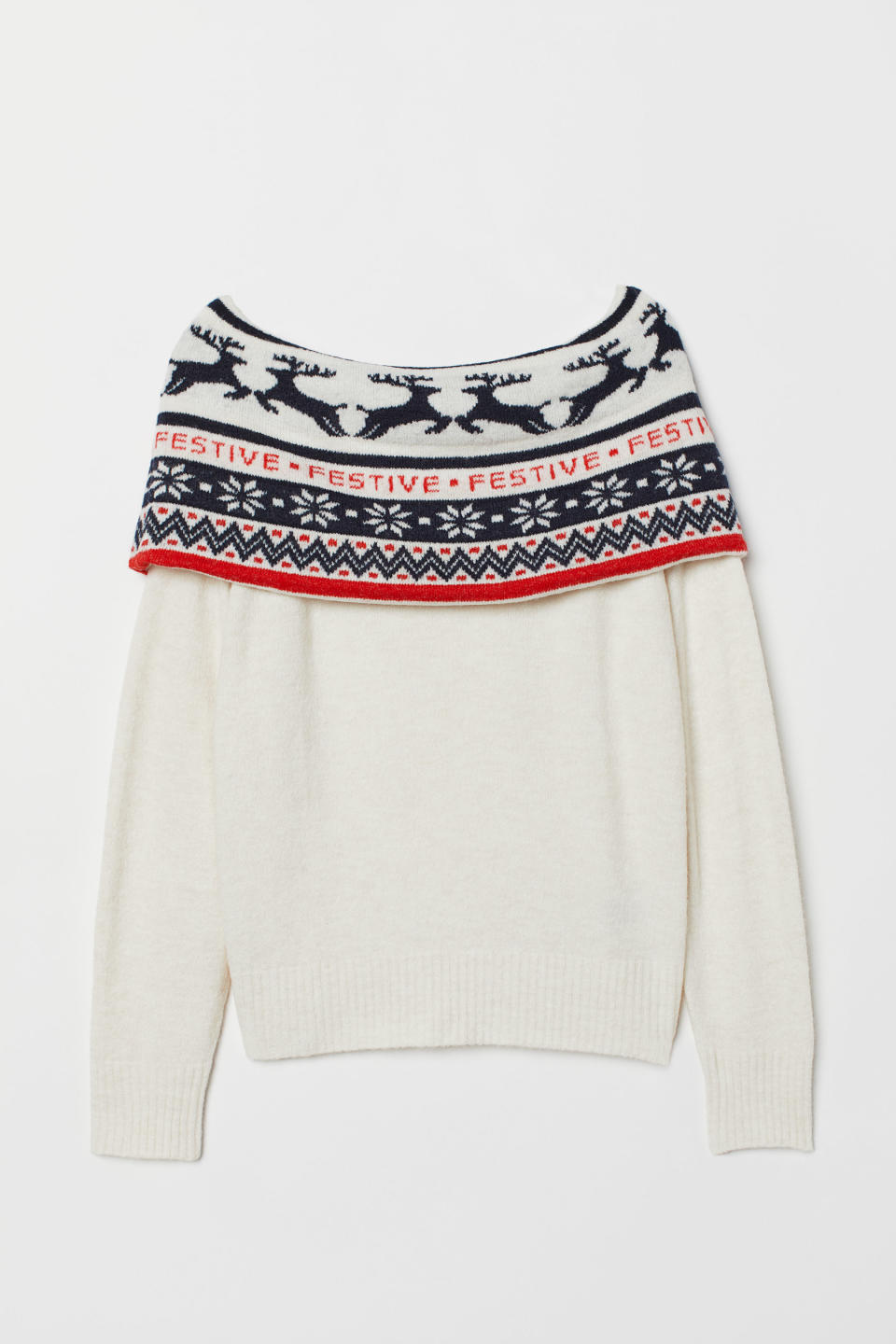 H&M Off-the-shoulder Sweater. (Photo: H&M)