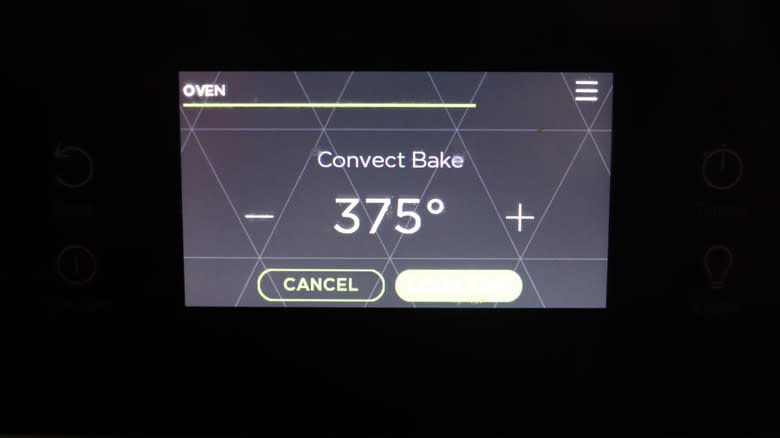 preheated oven digital screen
