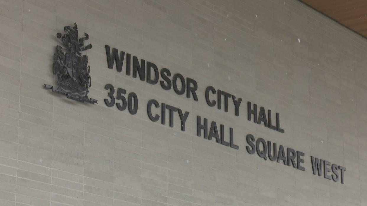 Outside Windsor City Hall on March 18, 2024. (Dalson Chen/CBC - image credit)