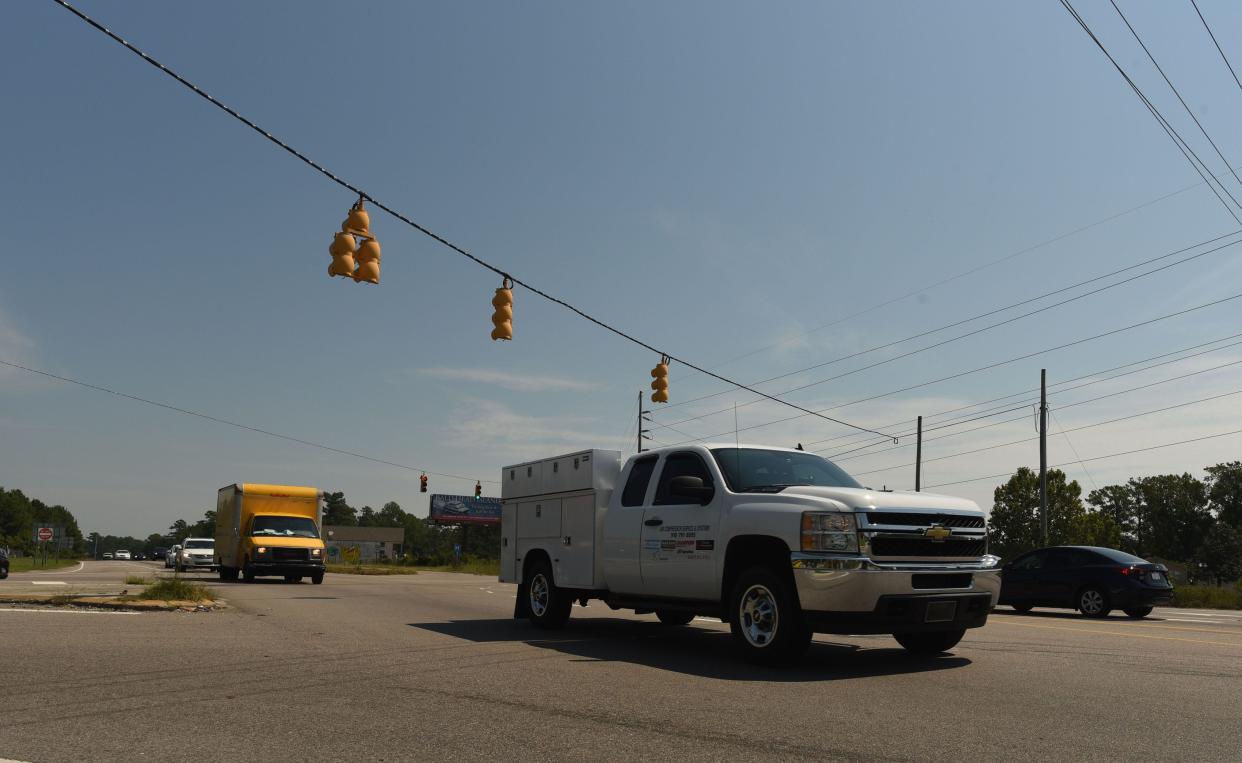 Traffic flows through at the N.C. 211 and U.S. 17 intersection in Supply.