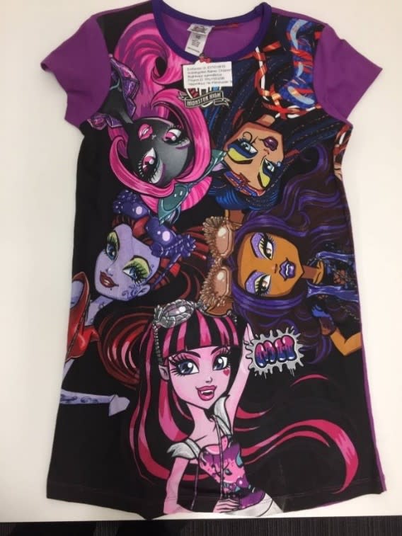 A Monster High Ghoul nightie is pictured.