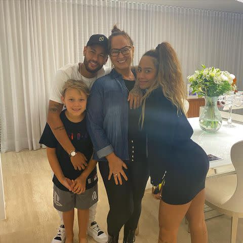 <p>Neymar Instagram</p> Neymar with his sister Rafaella and other family members.