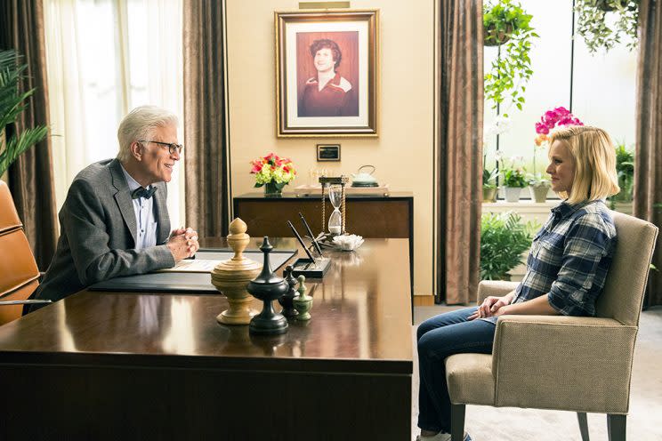 Ted Danson and Kristen Bell in 'The Good Place' (Credit: Justin Lubin/NBC)