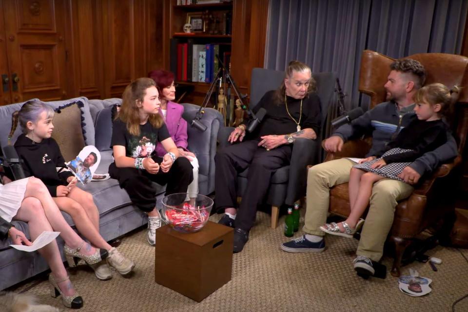 <p>The Osbournes/Youtube</p> Jack Osbourne and three of his daughters