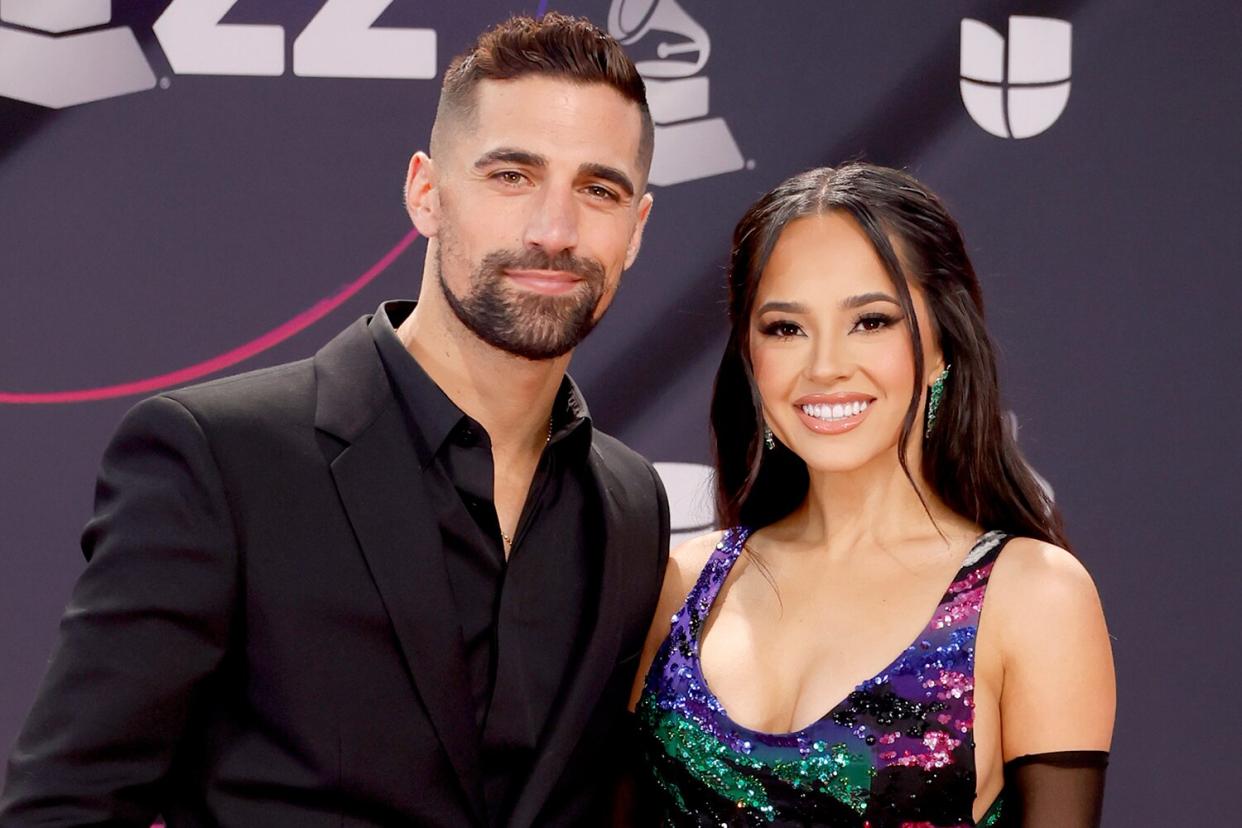 Sebastian Lletget and Becky G attend the 23rd Annual Latin GRAMMY Awards at Michelob ULTRA Arena on November 17, 2022 in Las Vegas, Nevada.
