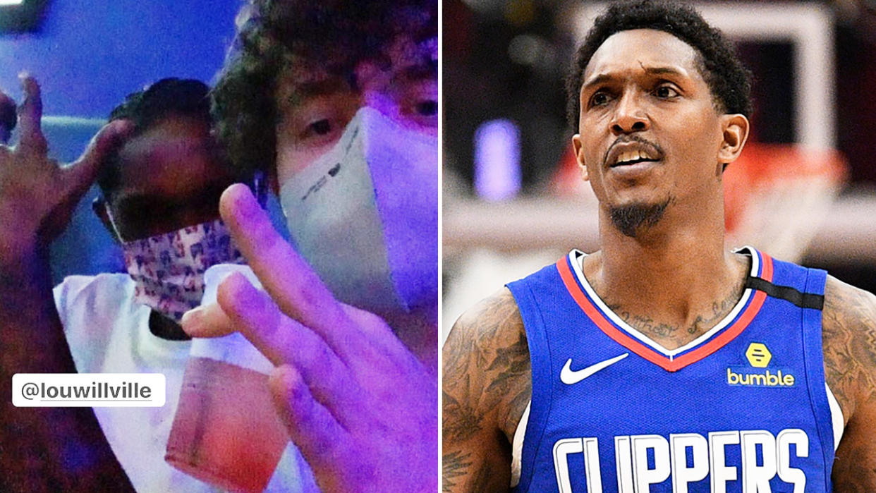 Lou Williams, pictured here at a strip club while outside the NBA bubble.