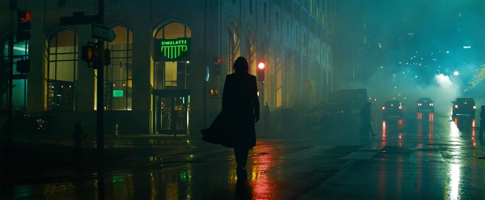 "The Matrix Resurrrections" revisits Neo (Keanu Reeves) in a modern world.