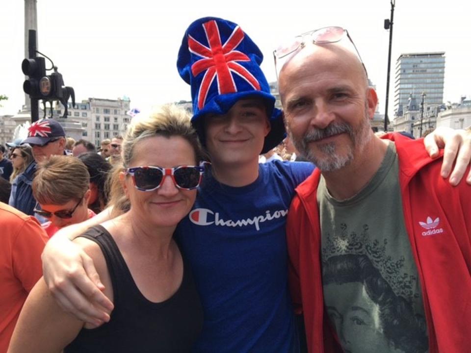 Sue, Frank and Gavin Wybrow  at the Queen’s Platinum Jubilee bash (Colin Drury)