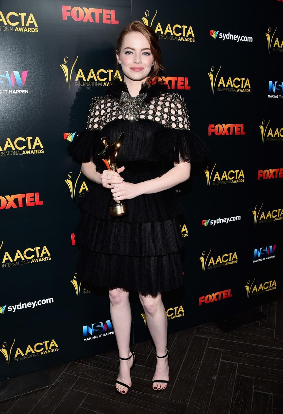 Emma Stone in Gucci at the 6th annual AACTA International Awards