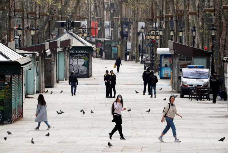 General view of Las Ramblas during an outbreak of coronavirus disease (COVID-19) in Barcelona