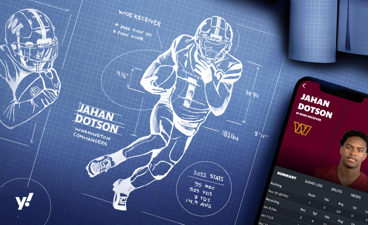 Jahan Dotson has breakout potential in his second season. (Illustration by Taylar Sievert, Yahoo Sports)