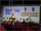 RP chief and candidate Kenneth Jeyaretnam took a strong tone in his maiden rally speech for Punggol East Sunday.