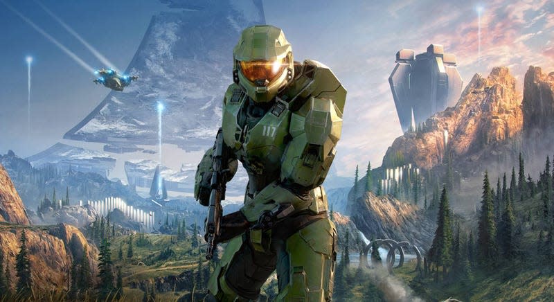 Master Chief with a rifle.