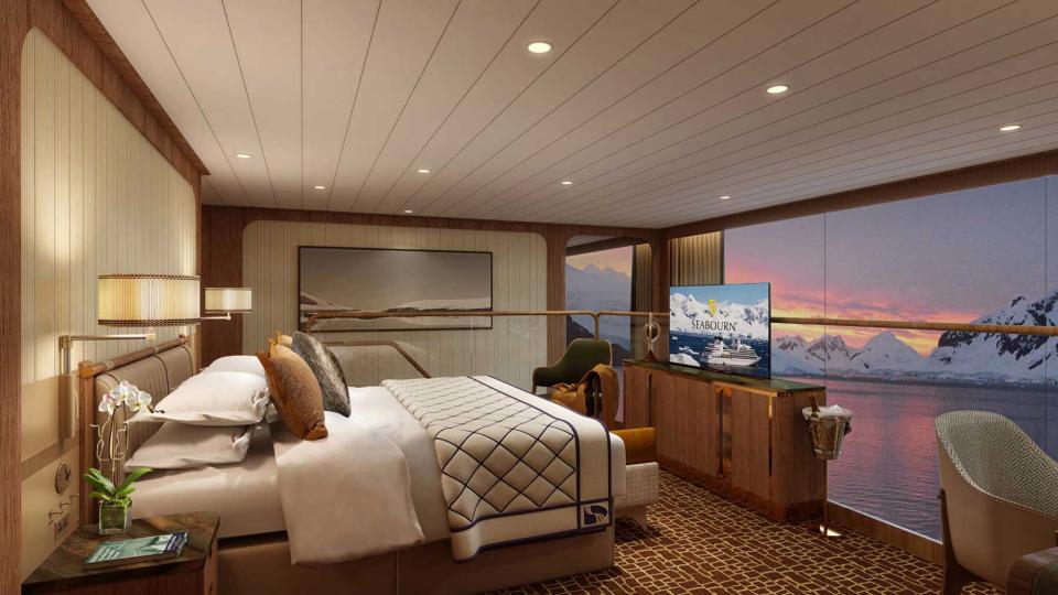 Seabourn Cruise ship, Venture, suite with floor to ceiling windows