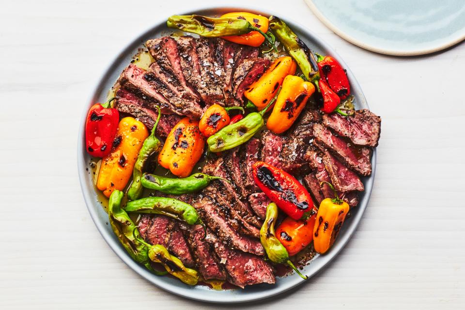 Grilled Steak and Mixed Peppers