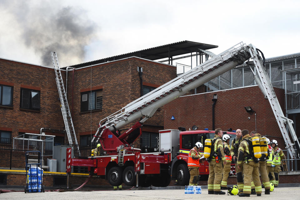 Firefighters at the scene of a fire at The Mall on Selbourne Road, Walthamstow, east London (Picture: PA)