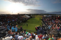 Northern Ireland's Darren Clarke tees off the 1st to start day one of The Open Championship 2019 at Royal Portrush Golf Club.