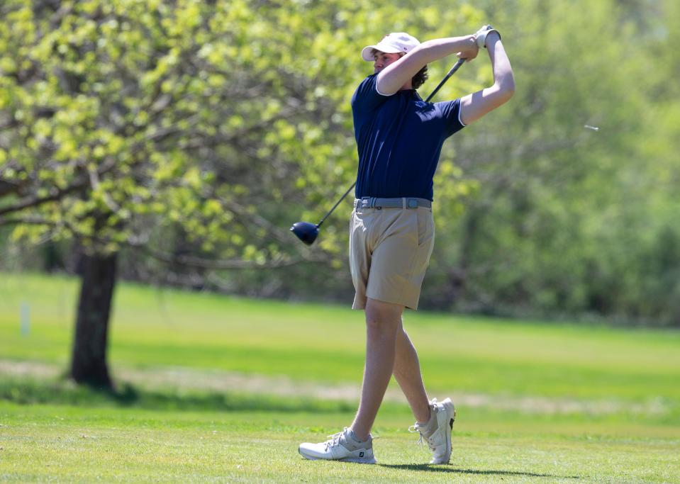 Jack Puma of Christian Brothers Academy. Monmouth County Boys Golf Tournament takes place at Charleston Springs Golf Course.
Millstone, NJ
Tuesday, April 16, 2024