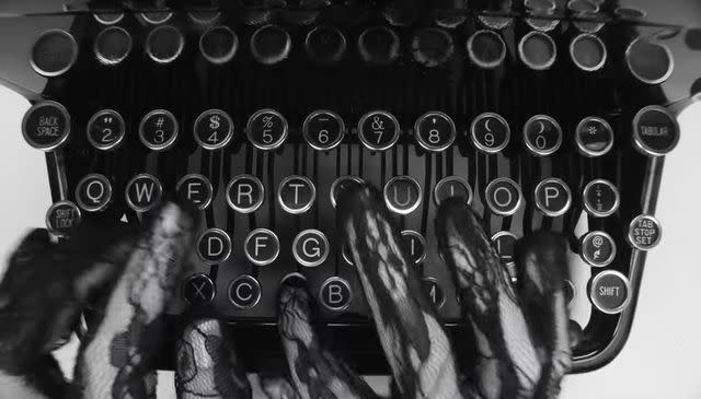 <p>Taylor Swift </p> Typewriter from Taylor Swift's "Fortnight" music video