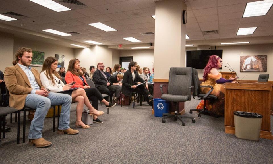Autumn Equinox, a drag performer, tells Missouri House committee members that gender affirmation through drag has been lifesaving for her. The Special Committee on Public Policy debated restrictions on drag Wednesday afternoon.