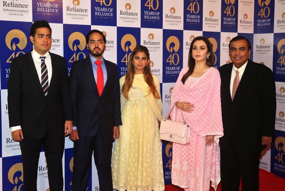 The Ambani family on the red carpet.