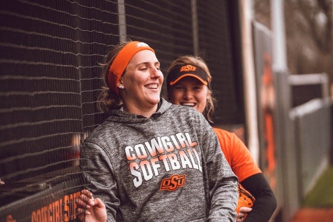 Oklahoma State pitcher Carrie Eberle was the ACC Pitcher of the Year at Virginia Tech in 2019 before transferring to Stillwater.