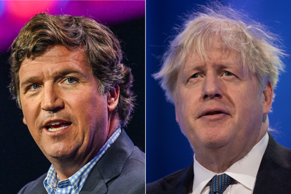 Mr Carlson also mocked Mr Johnson, joking that ‘his name’s not actually Boris’ (Getty)