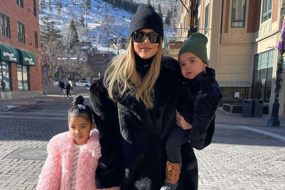 <p>Khloe Kardashian/Instagram</p> Khloé Kardashian with True and Tatum in Utah