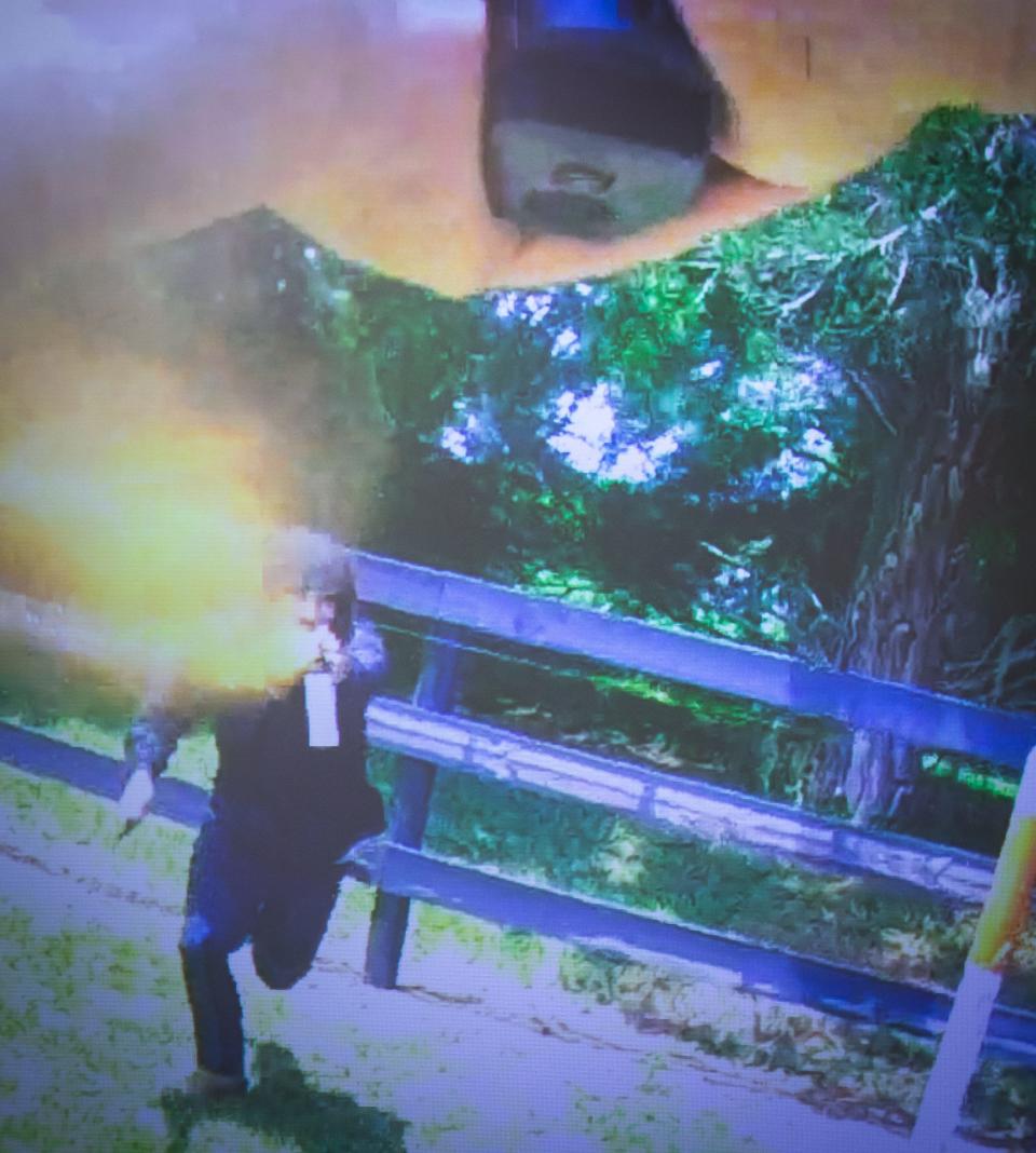 A still picture from an officer's body cam shown at an Ocala Police Department press conference held May 20.