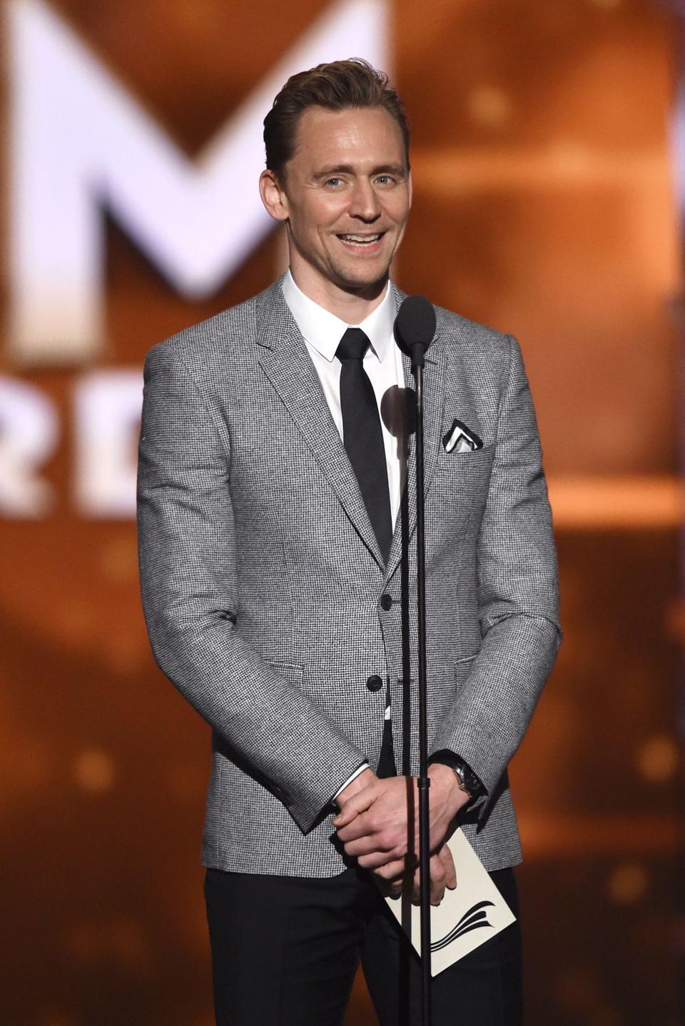 <p>On the surface, it seemed random to invite the British actor to present the 2016 Entertainer of the Year award (which went to Jason Aldean), but it made more sense knowing that Tom <a href="https://www.youtube.com/watch?v=RHirsBq43Xs" rel="nofollow noopener" target="_blank" data-ylk="slk:portrayed country music legend;elm:context_link;itc:0;sec:content-canvas" class="link ">portrayed country music legend</a> Hank Williams in the movie <em>I Saw the Light. </em>"I feel like a guest at this party," Tom <a href="https://twitter.com/HiddlesPage/status/716887213921820672" rel="nofollow noopener" target="_blank" data-ylk="slk:awkwardly joked on stage;elm:context_link;itc:0;sec:content-canvas" class="link ">awkwardly joked on stage</a>. It's too bad the awards were a few months before his short-lived relationship with Taylor Swift began—she could have given him some tips!<br></p>
