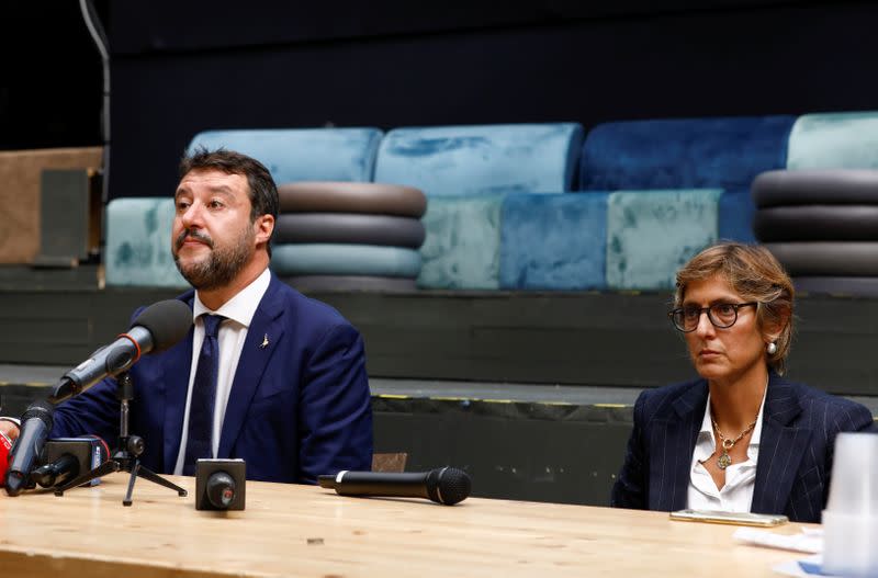 News conference of far-right leader Matteo Salvini and his lawyer Giulia Bongiorno, in Catania