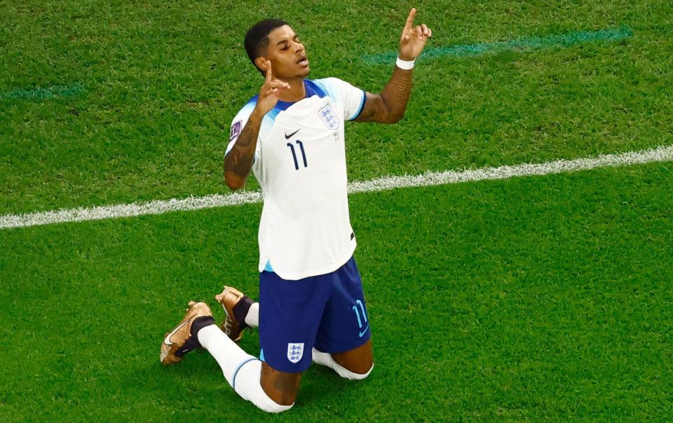 Marcus Rashford pays World Cup tribute to late friend with goal celebration - REUTERS