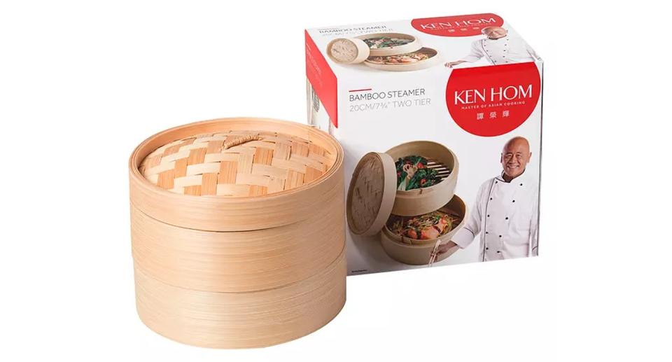 2-Tier Bamboo Steamer Baskets, 20cm (Ken Hom)