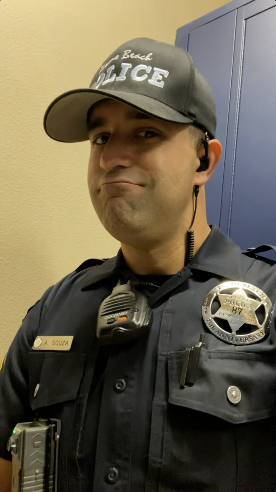 Former Pismo Beach Police Department sergeant Adrian Souza appears in a sexually suggestive video that he sent while on duty, according to an investigation by the agency’s Internal Affairs Division.