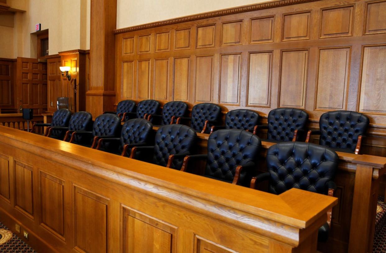 <span class="caption">Is it possible to have a jury whose members are unbiased?</span> <span class="attribution"><a class="link " href="https://www.gettyimages.com/detail/news-photo/the-jury-box-in-the-centennial-court-room-in-the-milwaukee-news-photo/456338404?adppopup=true" rel="nofollow noopener" target="_blank" data-ylk="slk:Raymond Boyd/Getty Images;elm:context_link;itc:0;sec:content-canvas">Raymond Boyd/Getty Images</a></span>