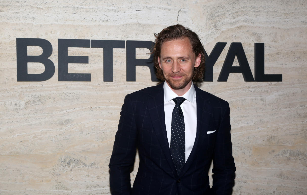 NEW YORK, NY – SEPTEMBER 5: Tom Hiddleston poses at The Opening Night of "Betrayal" on Broadway at THE POOL at the Seagram Building on September 5, 2019 in New York City. (Photo by Bruce Glikas/WireImage)