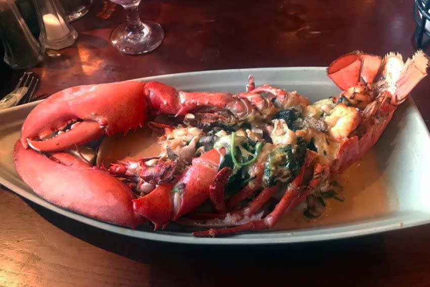 Lobster Thermidor, Boathouse Bistro, Boothbay Harbor, Maine