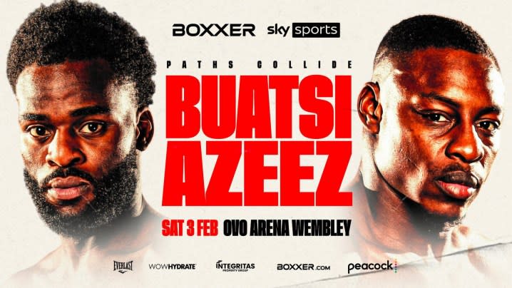 Joshua Buatsi and Dan Azeez on a promotional poster.