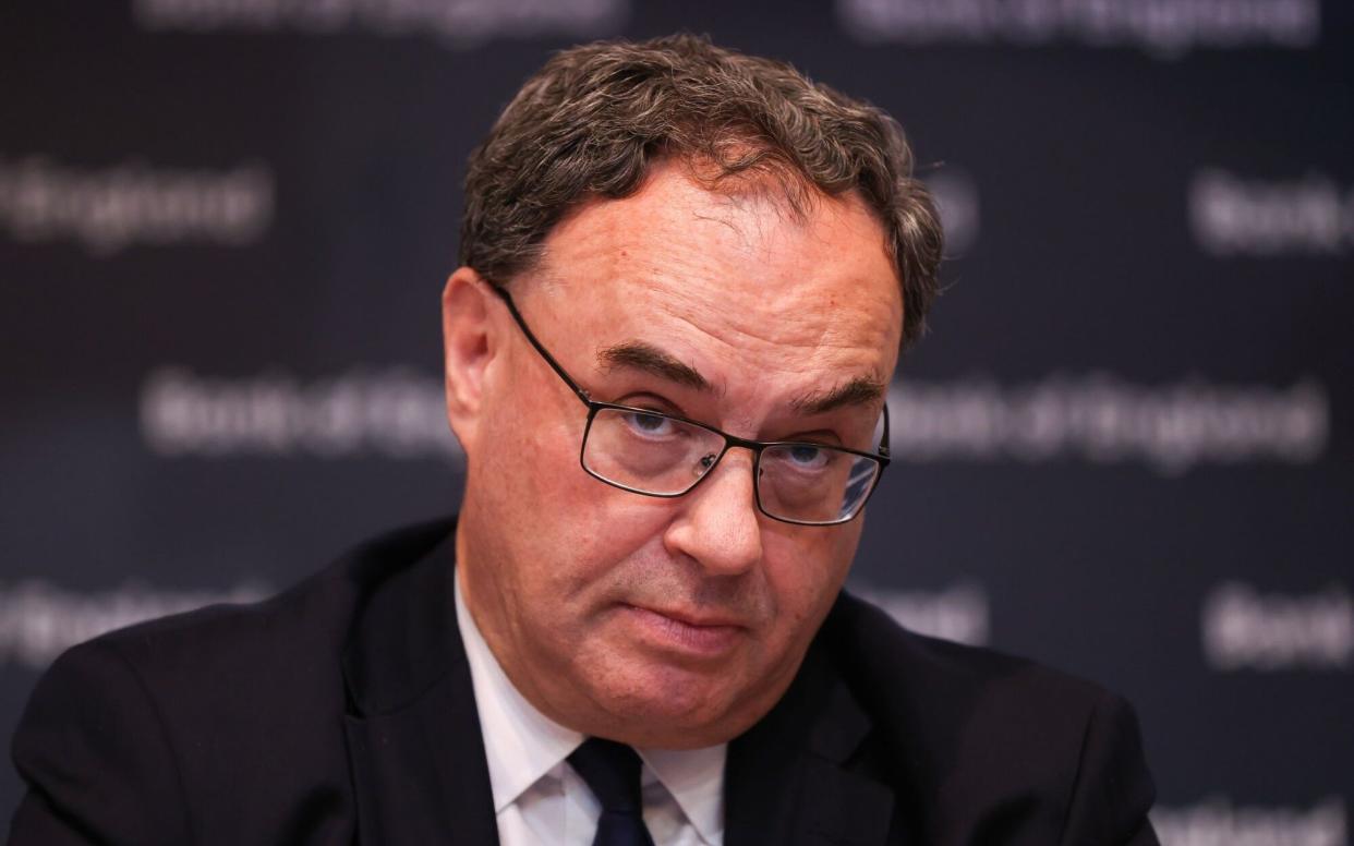 Bank of England Governor Andrew Bailey blamed a 'very big underlying shock' on food prices for making inflation more persistent - Hollie Adams/Bloomberg