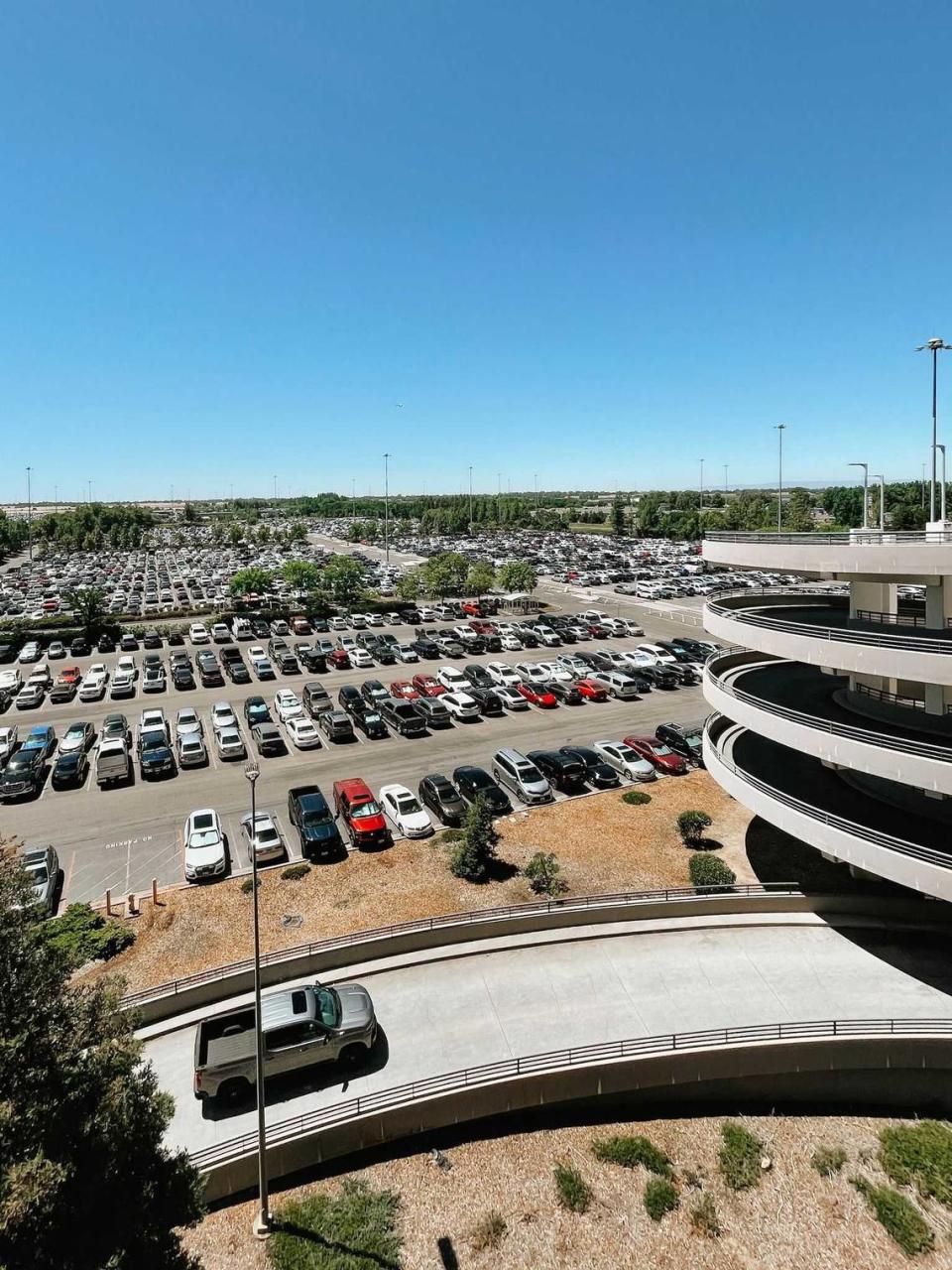 Parking lots are seen packaged at Sacramento International Airport on Thursday, June 30, 2022, ahead of the July 4 holiday weekend. Airport officials say peak travel is expected at the facility’s two main terminals Thursday and Friday.