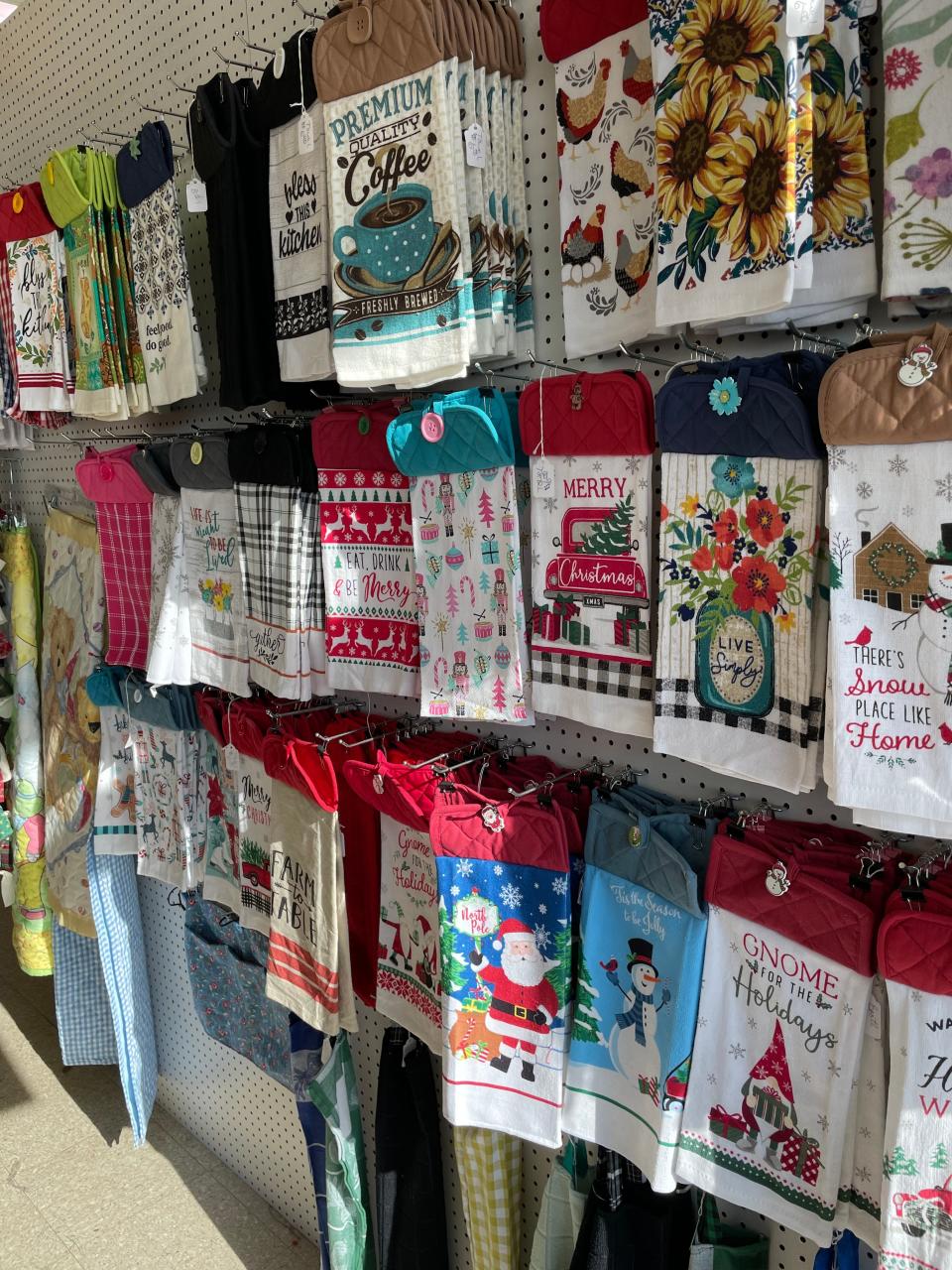Christmas items dominated the shelves in their booth at Frugality Thrift Shop on Edgemoor Road.