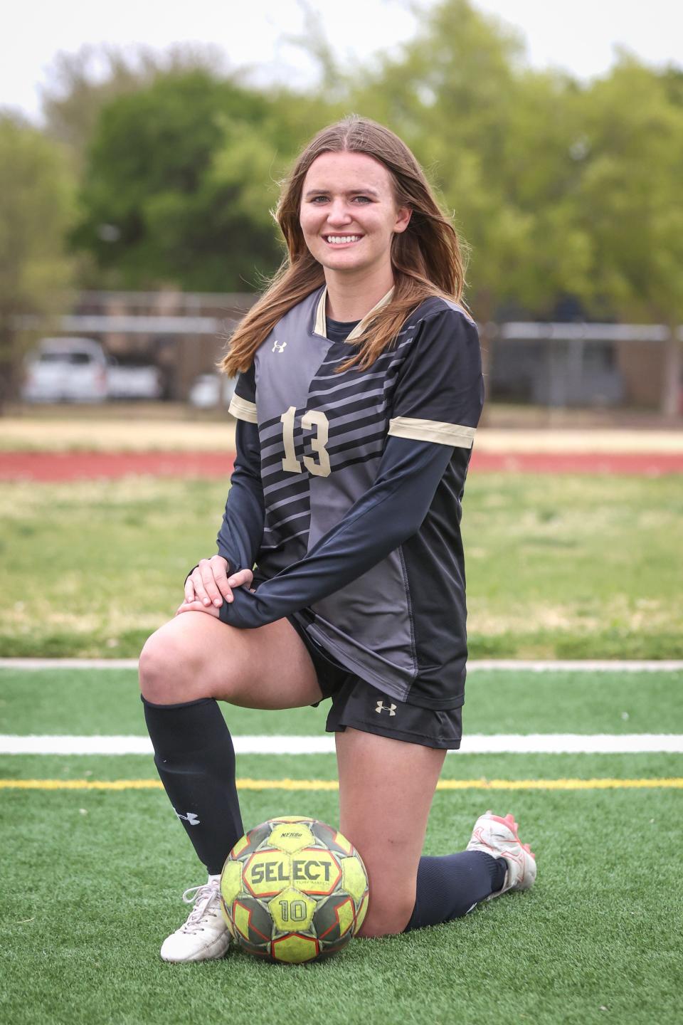 Amarillo High&#x002019;s Lily Sobey, Amarillo Globe-News girl&#x002019;s soccer Player of the Year.  Photo taken Monday, April 24, 2023 at Amarillo High School, Amarillo, Texas.