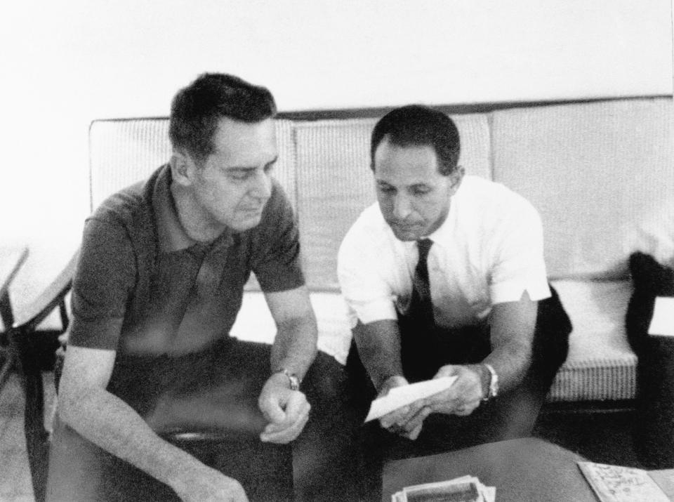 Daniel Ellsberg, right, is shown in Saigon in 1965 with Maj. Gen. Edward Lansdale.