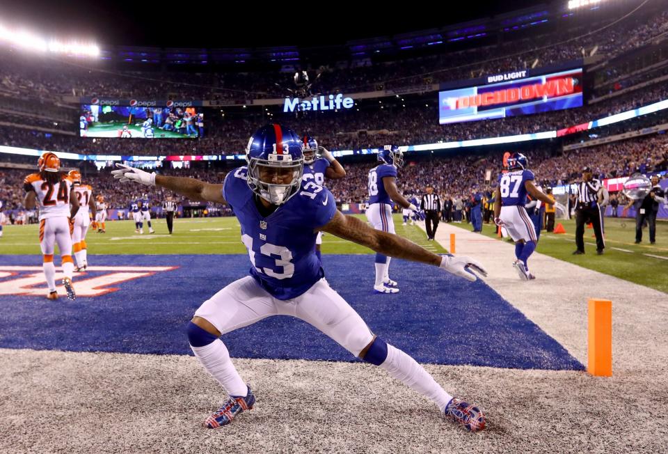 Odell Beckham Jr. put an absolutely wicked move on the Cincinnati Bengals' Ada Jones on Monday. (Getty Images)