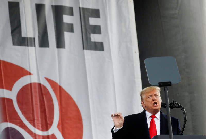 FILE PHOTO: U.S. President Trump addresses the 47th annual March for Life in Washington