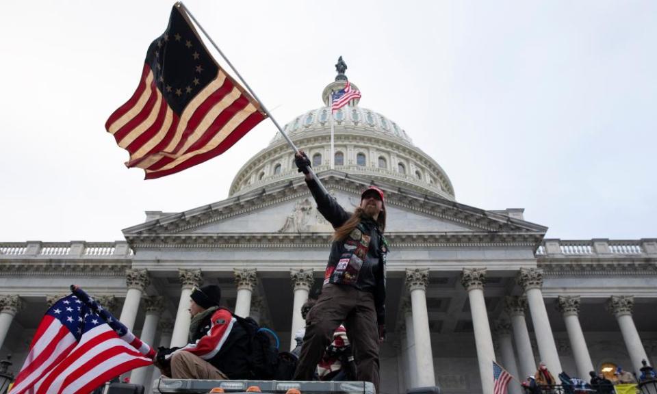 Pro-Trump protesters storm the US Capitol, on 6 January.
