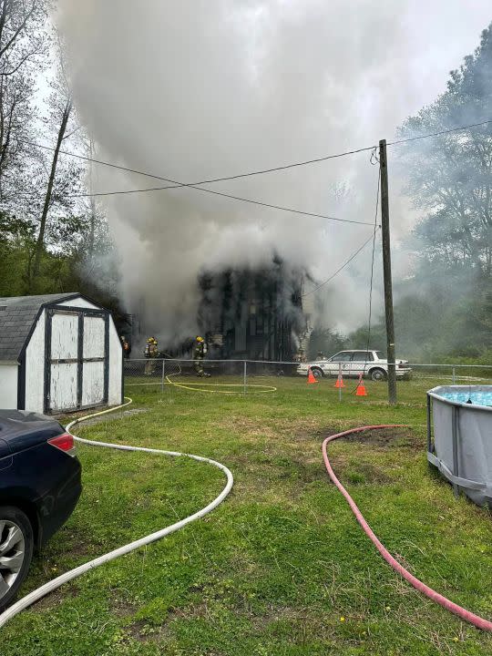 Firefighters respond to a fatal fire in the Bloxom area of Accomack County on April 19, 2024 (Courtesy of Parksley Volunteer Fire Department)