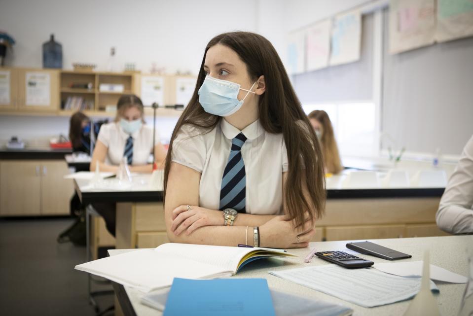 Secondary school pupils and teachers will still require to wear face masks, the First Minister said. (Jane Barlow/PA)