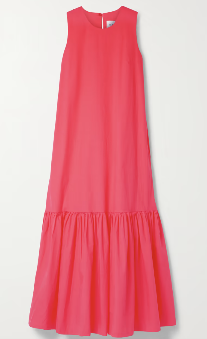 Frankie Shop Gathered tiered cotton-poplin midi dress. PHOTO: Net-A-Porter